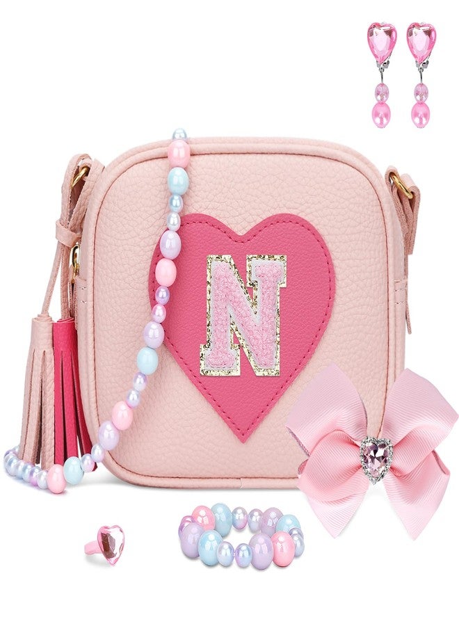 KKXIU Gifts For 3 4 5 6 7 8 Year Old Girls Dress Up Jewelry Kids Toys Toddler Purse Heart Little Girl Bag (N, Pink) - Image 1